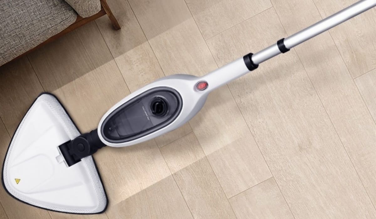 mop dirty floor with modern microfiber spray mop